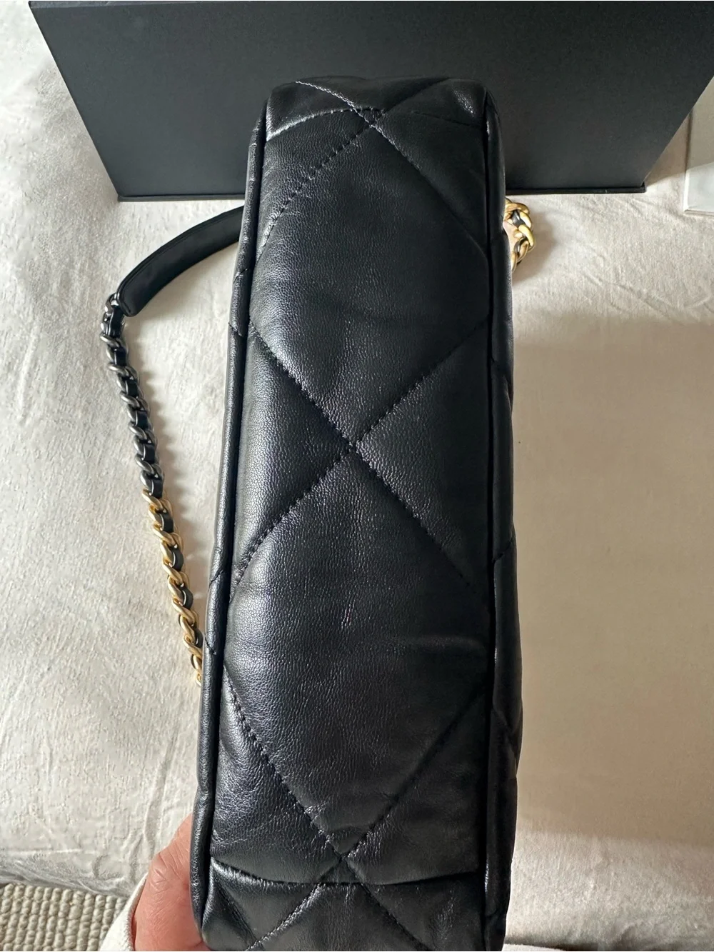 Chanel 19 Large Flap Bag – Black Shiny Lambskin